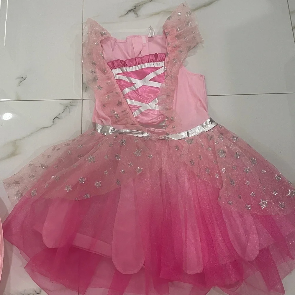 Girls Fairytale Witch Pink Wicked Fancy Dress Up Halloween Costume size 8/10